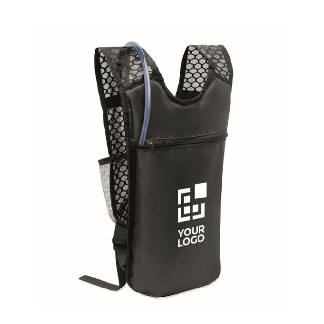 Mochila deportiva de PU y nylon con contenedor de agua 1.5L