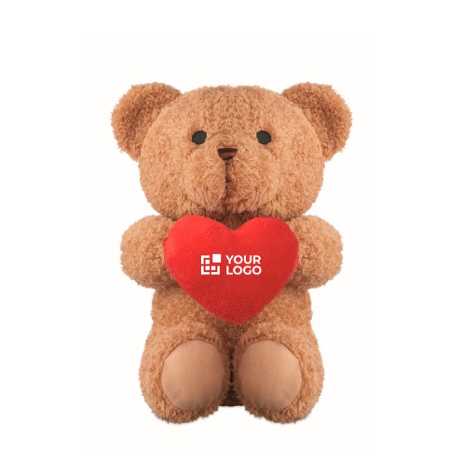 Osito de peluche grande 23 cm con corazón rojo