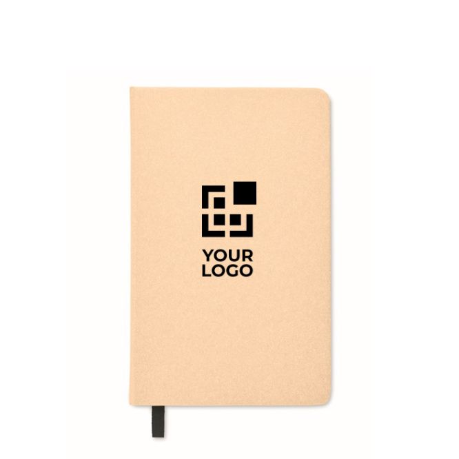 Libreta ecológica personalizada con semillas en color beige vista principal