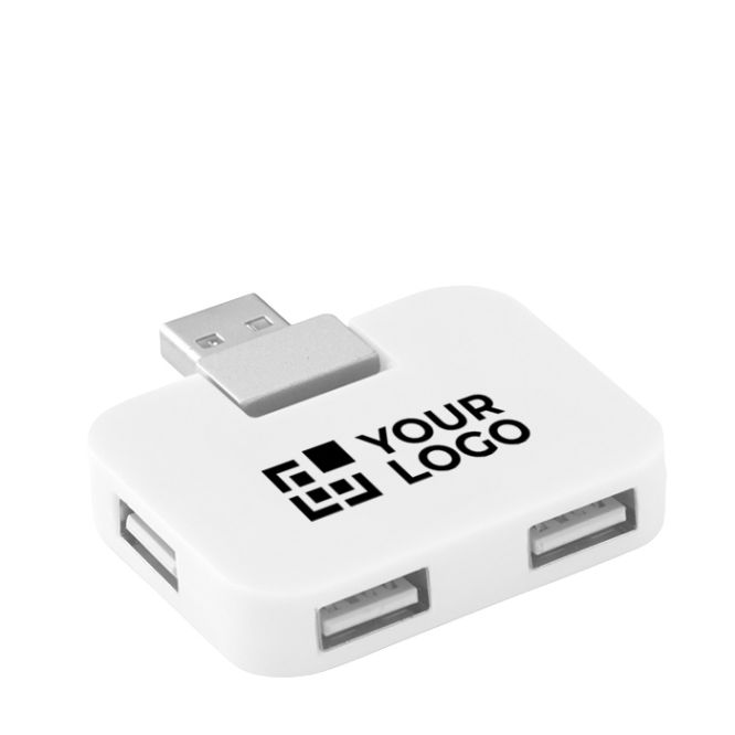 Hub personalizado USB 4 puertos en color blanco