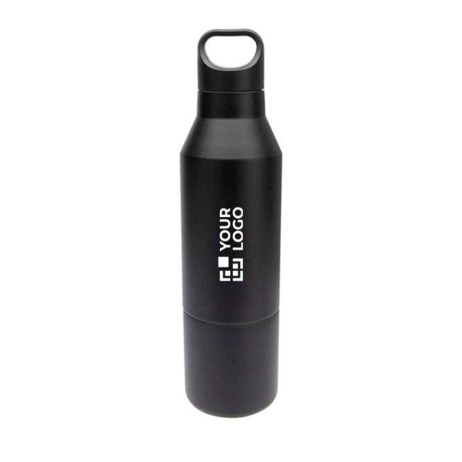 Botella termo de acero inoxidable reciclado con taza extraíble 600ml