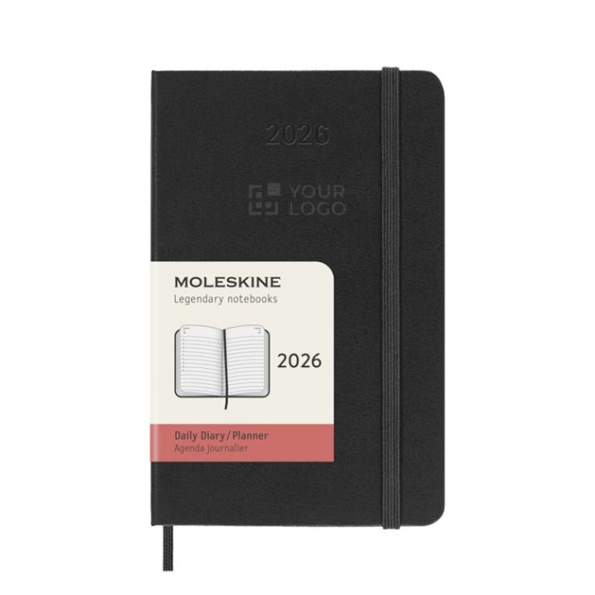 Agenda diaria de bolsillo con tapa dura y bolsillo interior Moleskine