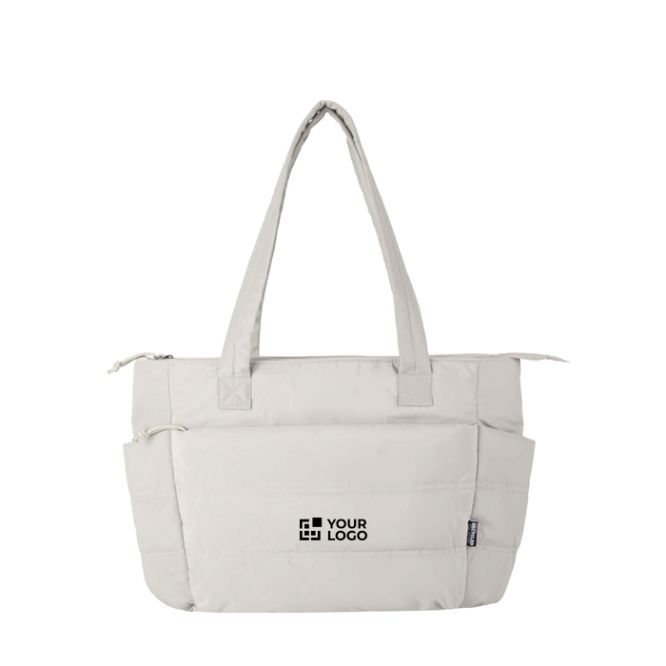 Bolsa tote poliéster reciclado acolchada con funda portátil 15,6” 18L