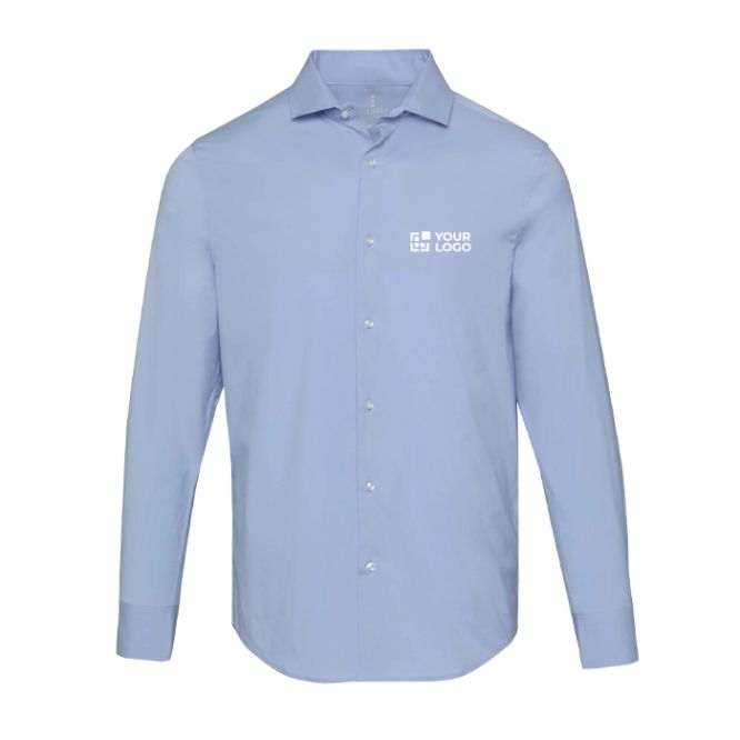 Camisa de popelina hombre manga larga con corte recto 133 g/m2 Elevate