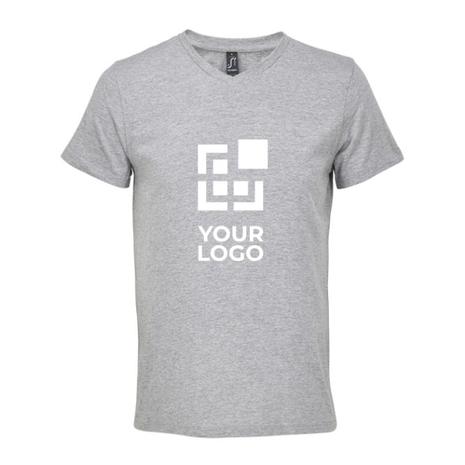 Camiseta de algodón semi peinado unisex en cuello V SOL'S