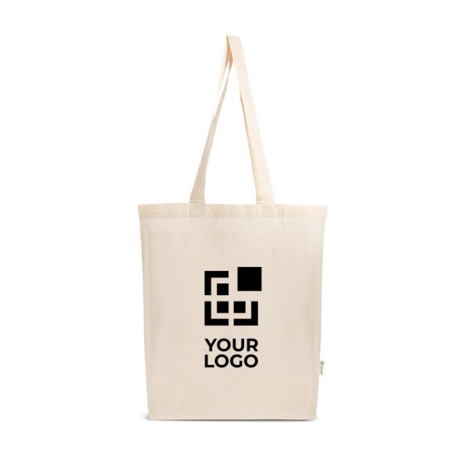 Bolsa de algodón y plástico reciclado con fuelle 140 g/m2