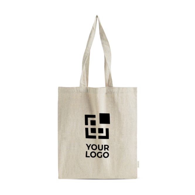 Bolsa de algodón reciclado melange con asas largas resistencia 8kg