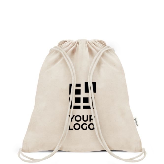 Mochila de cuerdas de algodón y plástico reciclado 140 g/m2