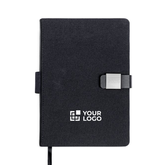 Agenda con vista diaria en español y portugués con cierre magnético A5