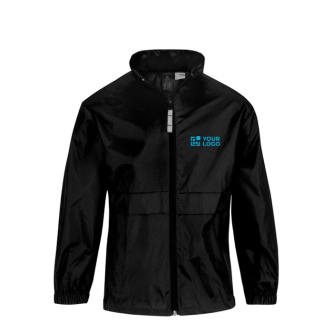 Cortaviento infantil de nylon ajustable repelente al agua B&C 