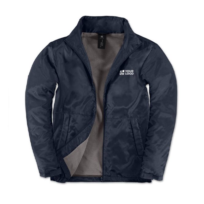 Chaqueta de poliéster para hombre impermeable y cortaviento B&C