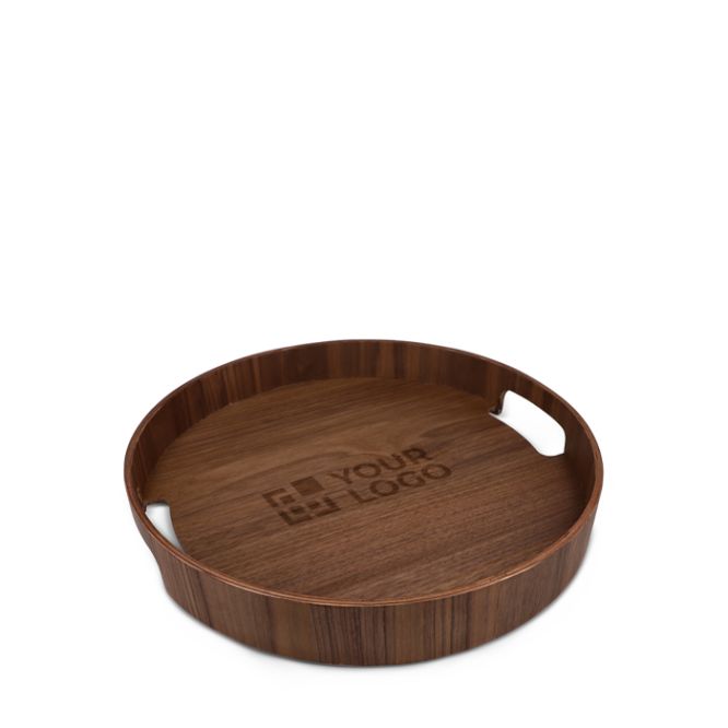 Bandeja con asas integradas bicolor de madera certificada