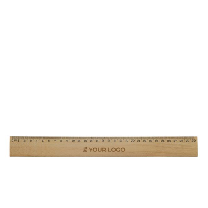 Regla de madera de cedro con escala métrica hasta 30cm