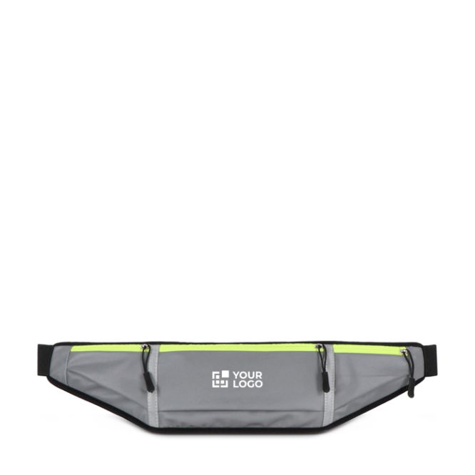 Riñonera reflectante para corredores con cremallera y malla trasera