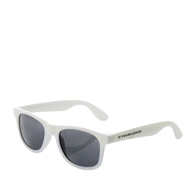 Gafas de sol de plástico PP reciclado con UV400 de color blanco vista principal