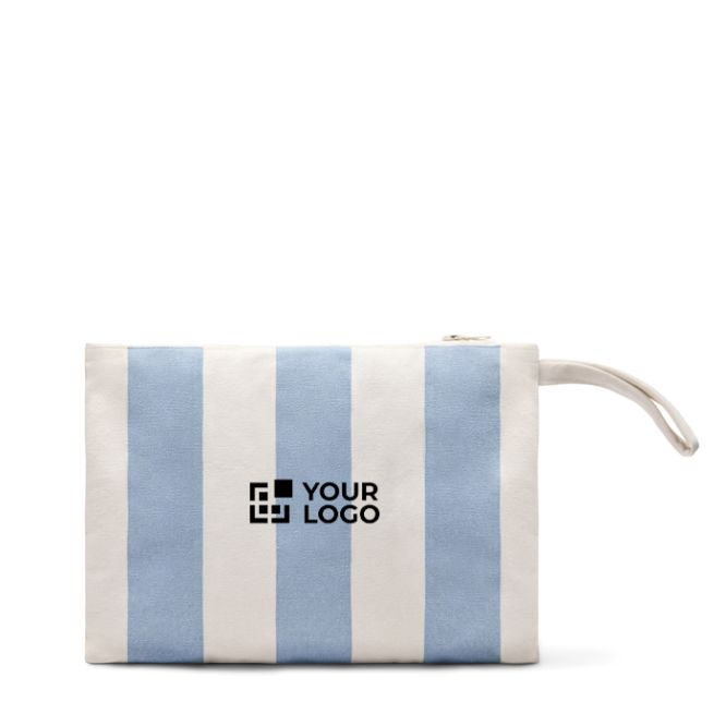 Bolsa organizadora de algodón reciclado con cremallera y asa 390 g/m²