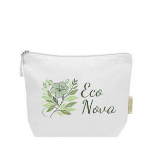 Neceser de algodón orgánico con compartimento y cremallera 1L 180 g/m2