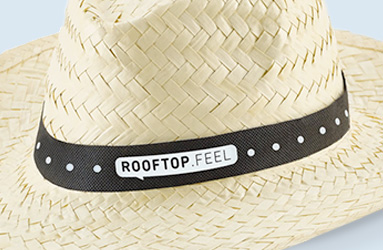 Sombrero con cinta personalizada