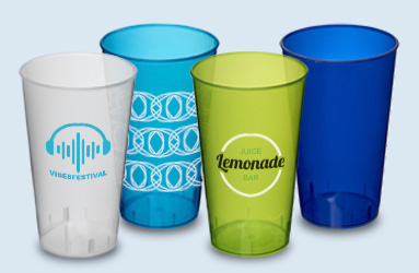 Vasos de plástico personalizados reutilizables reciclables